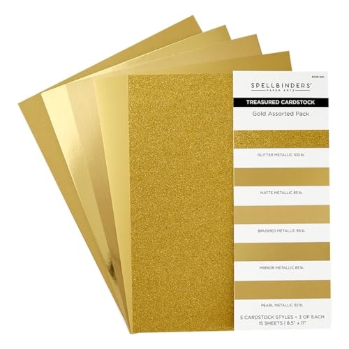 Spellbinders 8.5" x 11" Gold Treasured Cardstock 15-Pack: $12.67 Spellbinders 8.5" x 11" Gold Treasured Cardstock 15-Pack: $12.67