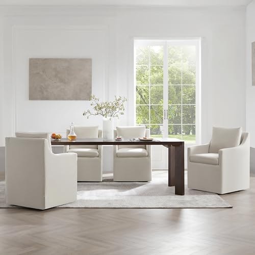 Kislot Upholstered Dining Chairs with Casters 4-Pack: $769.99 Kislot Upholstered Dining Chairs with Casters 4-Pack: $769.99