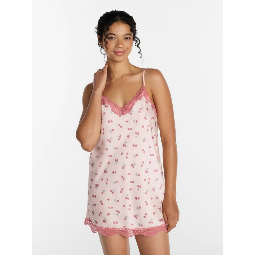 Joyspun Women's Lace Trim Stretch Satin Chemise: $6.99 Joyspun Women's Lace Trim Stretch Satin Chemise: $6.99