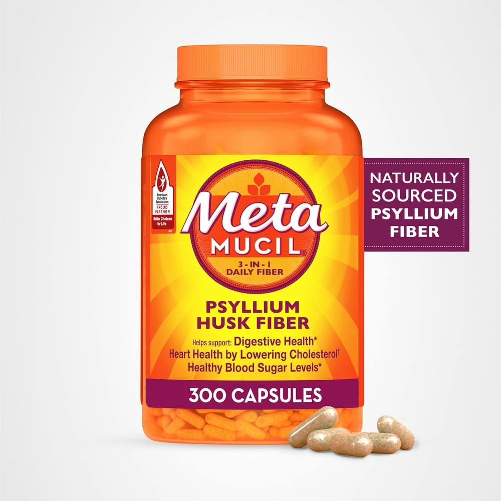 Metamucil Psyllium Husk 300-Capsule Fiber Supplement: $25.13