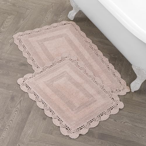 Laura Ashley 2-Piece Cotton Crochet Bath Rug Set: $28.41 Laura Ashley 2-Piece Cotton Crochet Bath Rug Set: $28.41