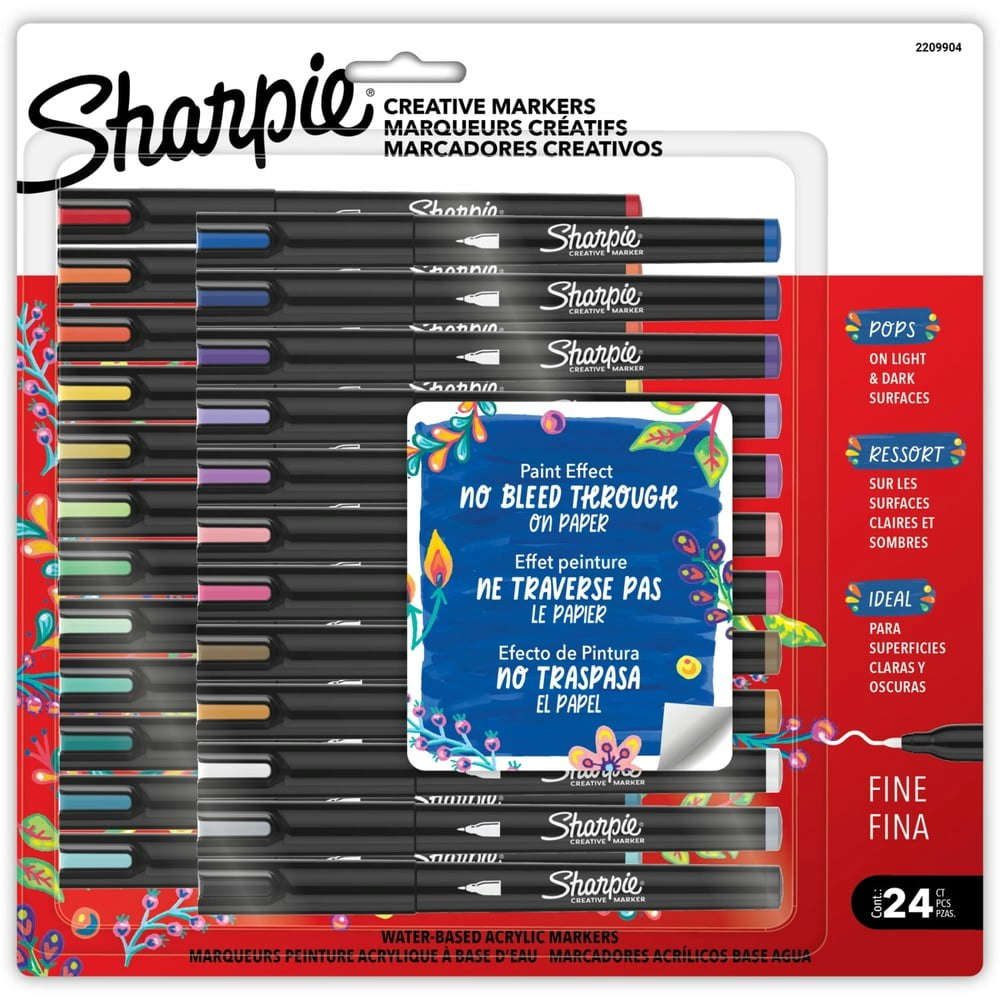 Sharpie Creative Water-Based Acrylic Paint Markers 24-Pack: $38.97