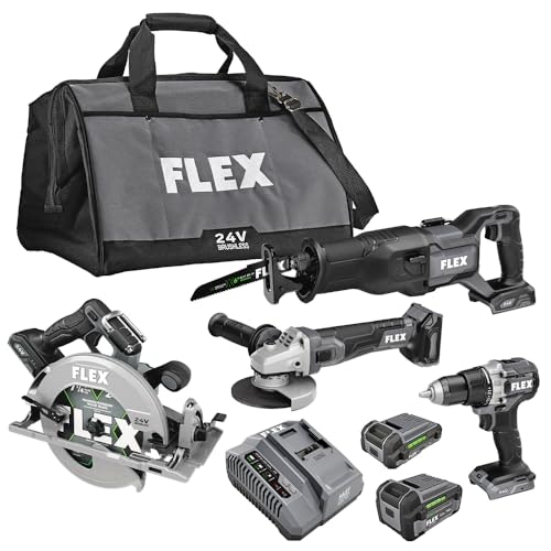 Flex 24V Brushless 4-Tool Cordless Combo Kit: $356.11