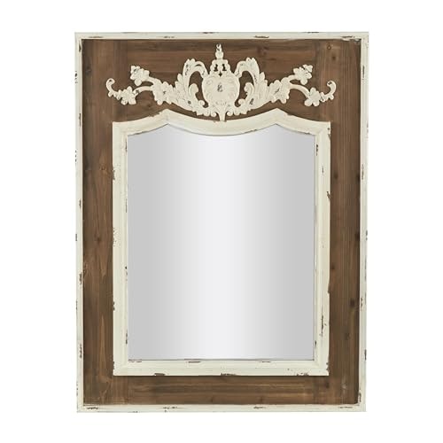 Deco 79 Wood Floral Carved Wall Mirror 33" x 43": $159.40