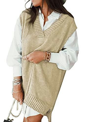 Evaless Oversized V-Neck Knit Sweater Vest: $23.98 Evaless Oversized V-Neck Knit Sweater Vest: $23.98
