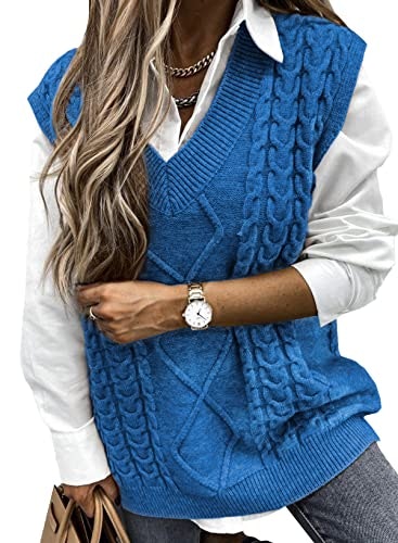 Evaless Women's Cable Knit Sleeveless Sweater Vest: $29.98