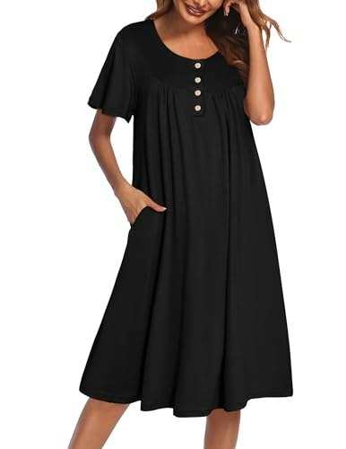 Ekouaer Women's Short Sleeve House Dress: $16.95 Ekouaer Women's Short Sleeve House Dress: $16.95