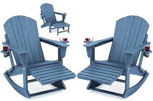 Kingyes Adirondack Rocking Chair and Ottoman Set 2-Pack: $280.49 Kingyes Adirondack Rocking Chair and Ottoman Set 2-Pack: $280.49