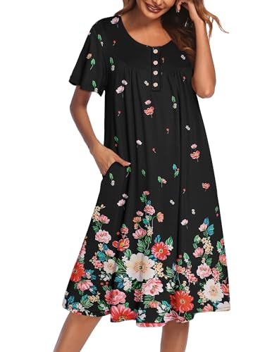 Ekouaer Women's Short Sleeve House Dress: $14.97 Ekouaer Women's Short Sleeve House Dress: $14.97