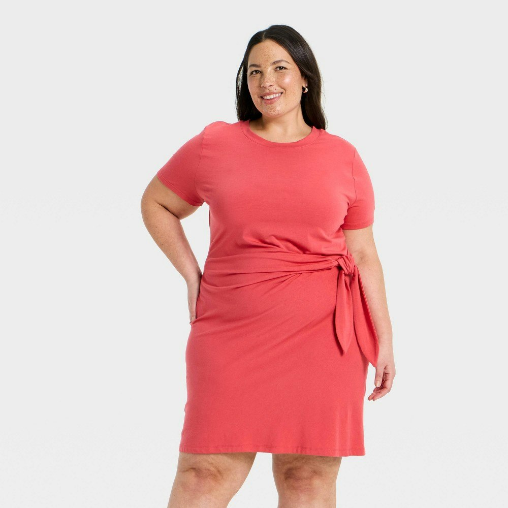 A New Day Women's Short Sleeve Tie-Front Knit Mini Dress: $25 A New Day Women's Short Sleeve Tie-Front Knit Mini Dress: $25