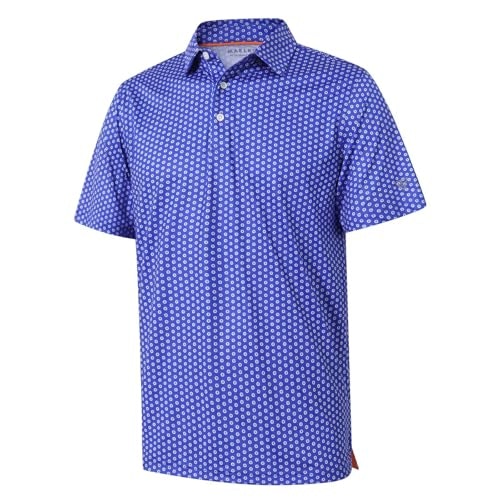 Men's Dry Fit Floral Print Performance Polo Shirt: $19.94
