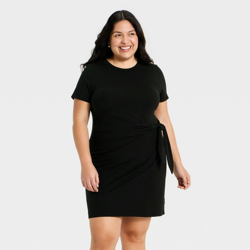 A New Day Women's Short Sleeve Tie-Front Knit Mini Dress: $25 A New Day Women's Short Sleeve Tie-Front Knit Mini Dress: $25