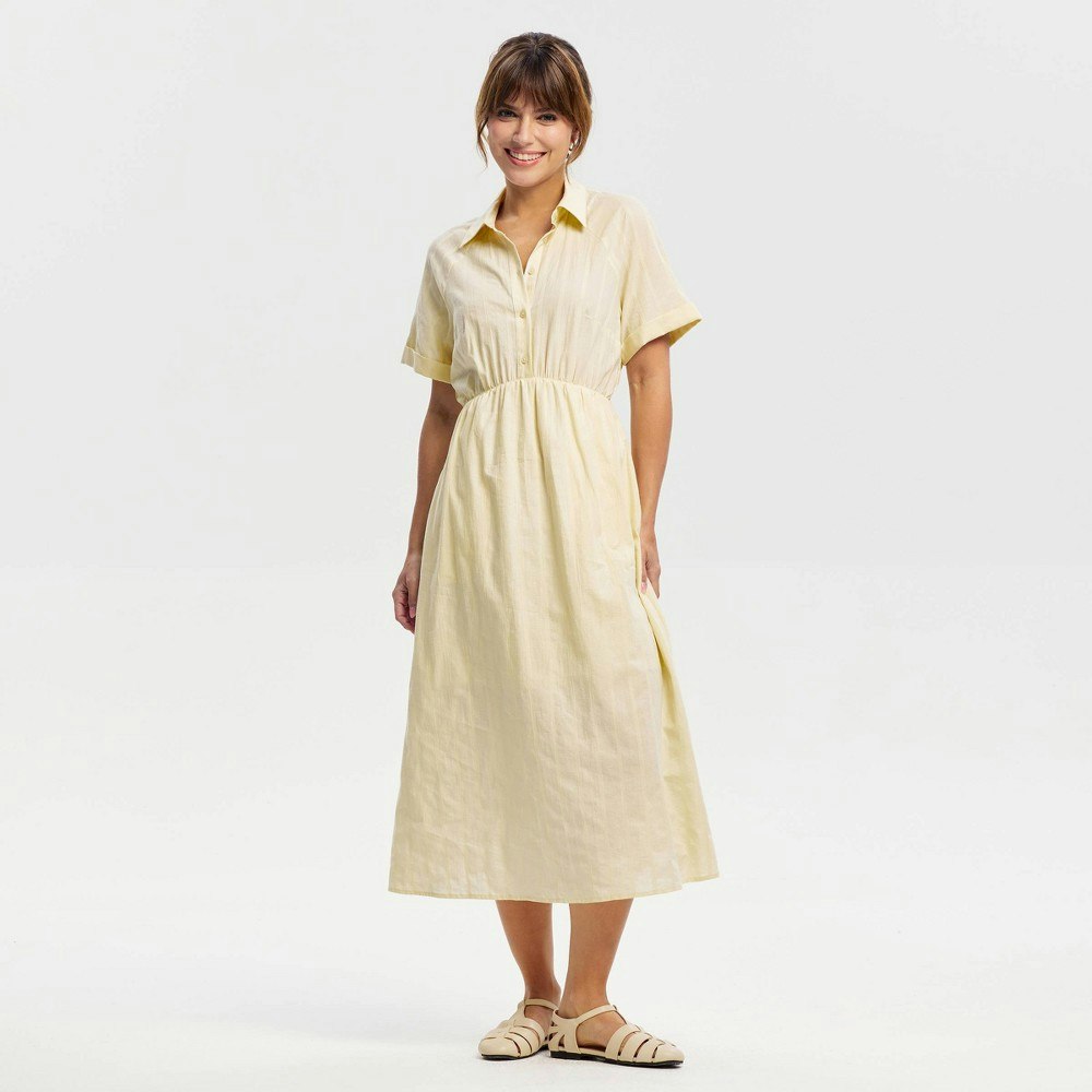 Universal Thread Women's Button-Front Midi Shirtdress: $40 Universal Thread Women's Button-Front Midi Shirtdress: $40