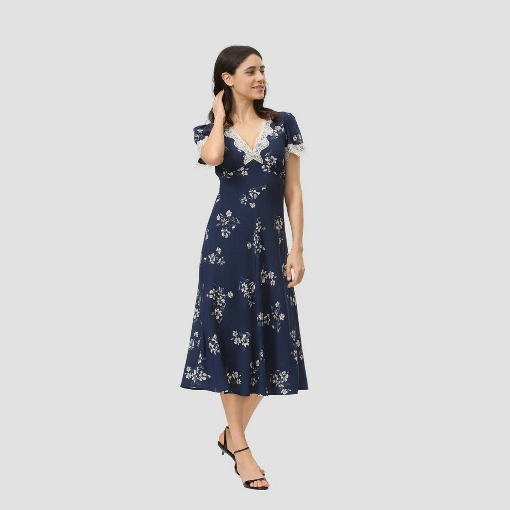 A New Day Women's Cap Sleeve Lace Trim Midi Dress: $45 A New Day Women's Cap Sleeve Lace Trim Midi Dress: $45
