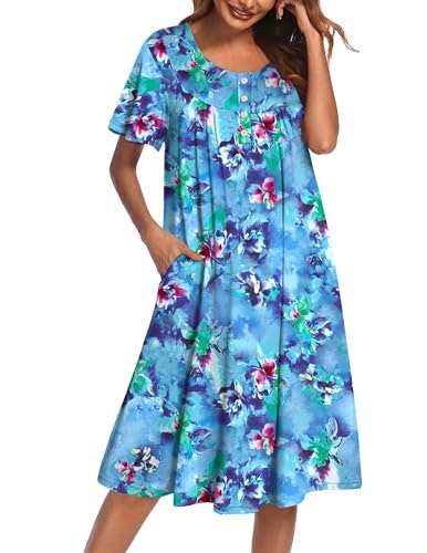 Ekouaer Women's Short Sleeve House Dress: $18.04 Ekouaer Women's Short Sleeve House Dress: $18.04