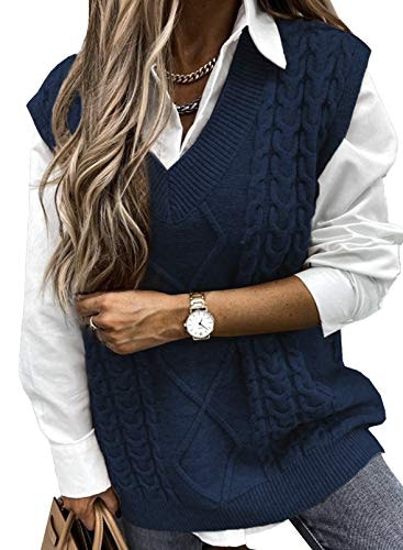Evaless Women's Cable Knit Sweater Vest: $29.98