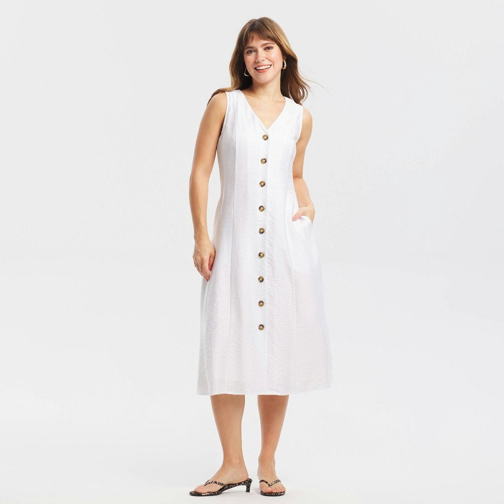 A New Day Women's Button-Front Midi Dress: $48 A New Day Women's Button-Front Midi Dress: $48