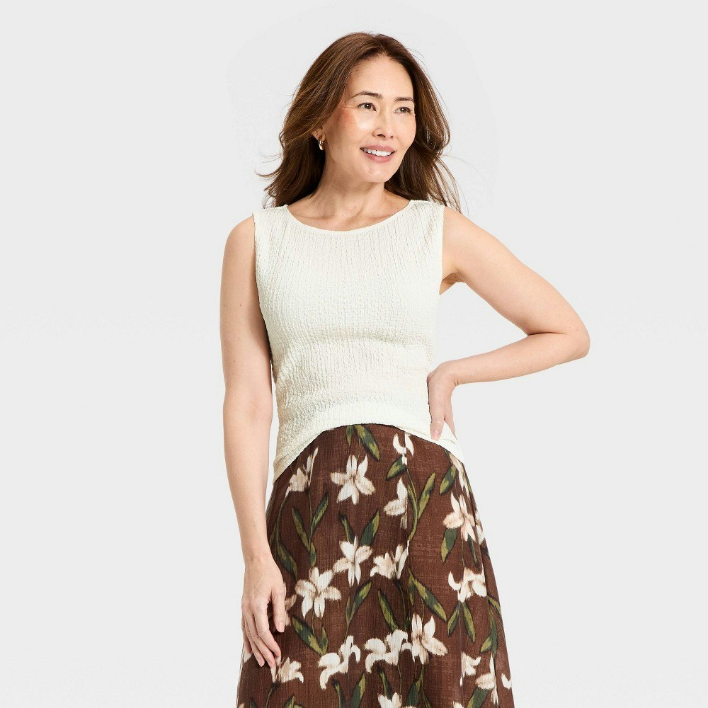 A New Day Women's Boat Neck Textured Tank Top: $18 A New Day Women's Boat Neck Textured Tank Top: $18