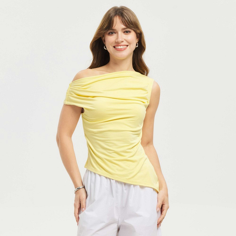 A New Day Women's Ruched Asymmetrical Top: $25 A New Day Women's Ruched Asymmetrical Top: $25