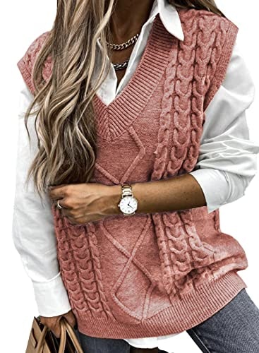 Evaless Women's Cable Knit V-Neck Sweater Vest: $29.98 Evaless Women's Cable Knit V-Neck Sweater Vest: $29.98