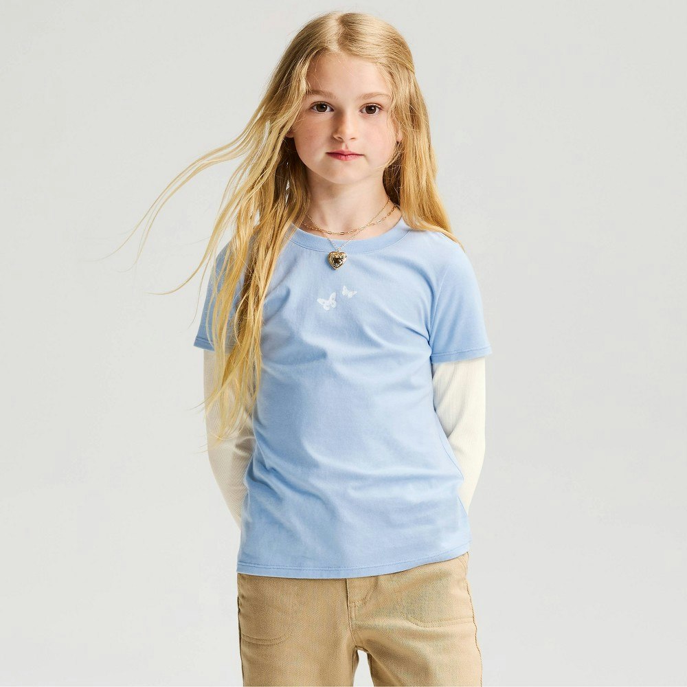 Cat & Jack Girls' Butterfly Graphic Long Sleeve T-Shirt: $15 Cat & Jack Girls' Butterfly Graphic Long Sleeve T-Shirt: $15