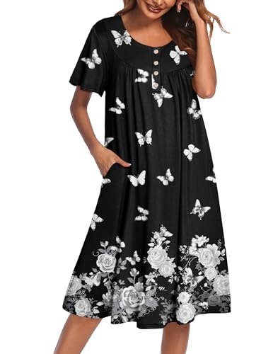 Ekouaer Women's Short Sleeve House Dress: $14.98