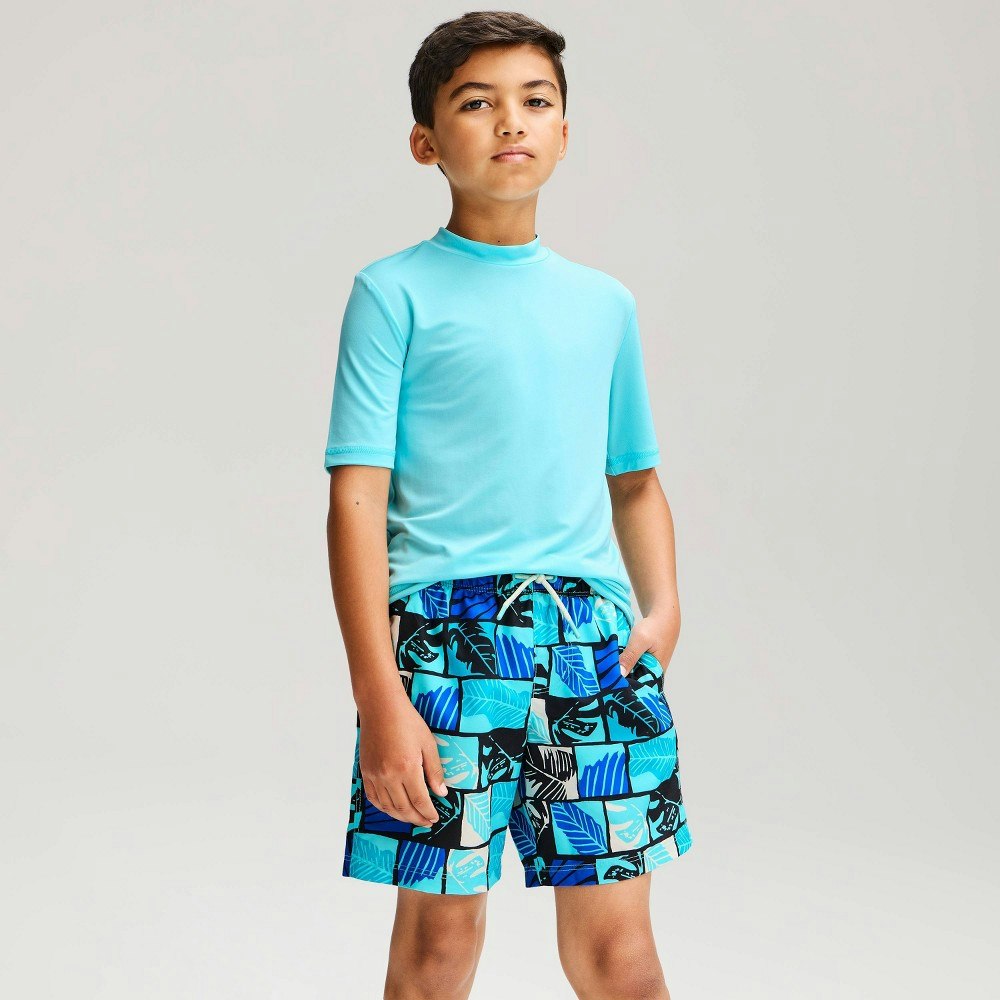 Cat & Jack Boys' Palm Leaves Checker Swim Trunks: $15 Cat & Jack Boys' Palm Leaves Checker Swim Trunks: $15