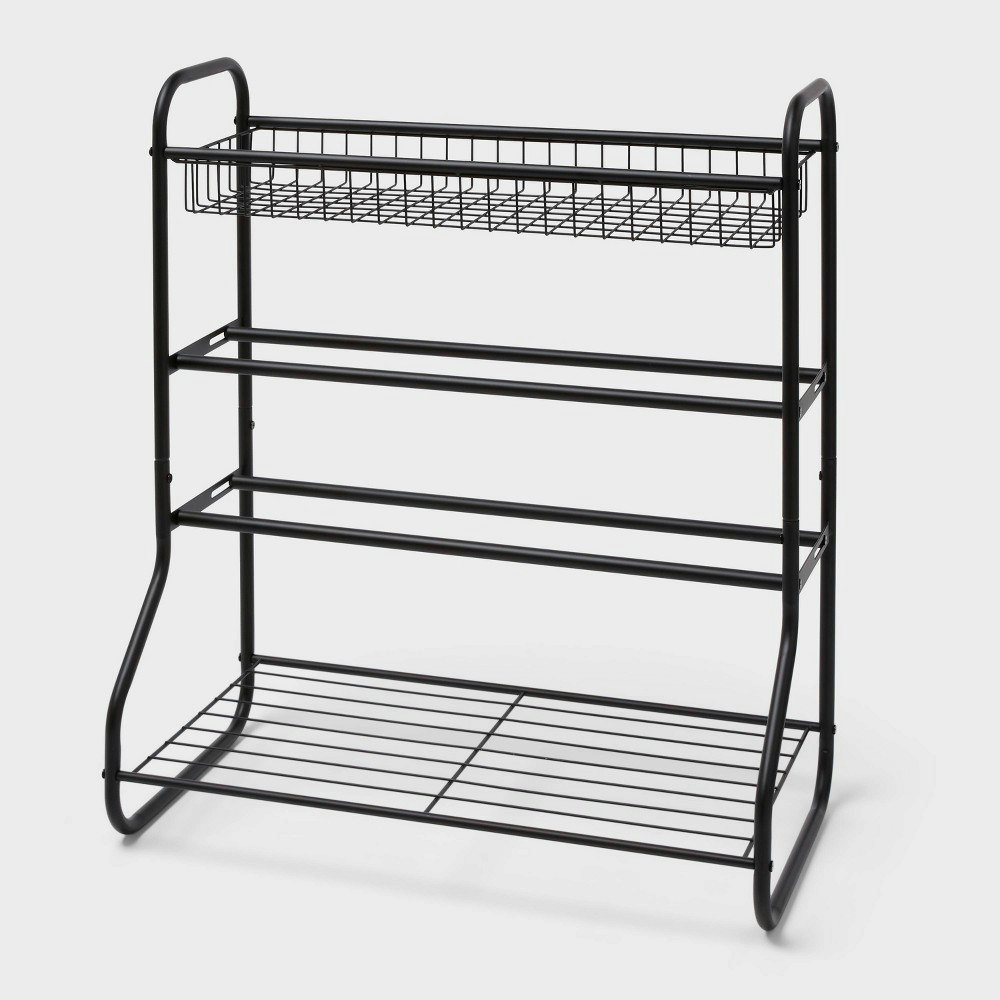 Brightroom 4-Tier Shoe Rack with Basket: $45 Brightroom 4-Tier Shoe Rack with Basket: $45