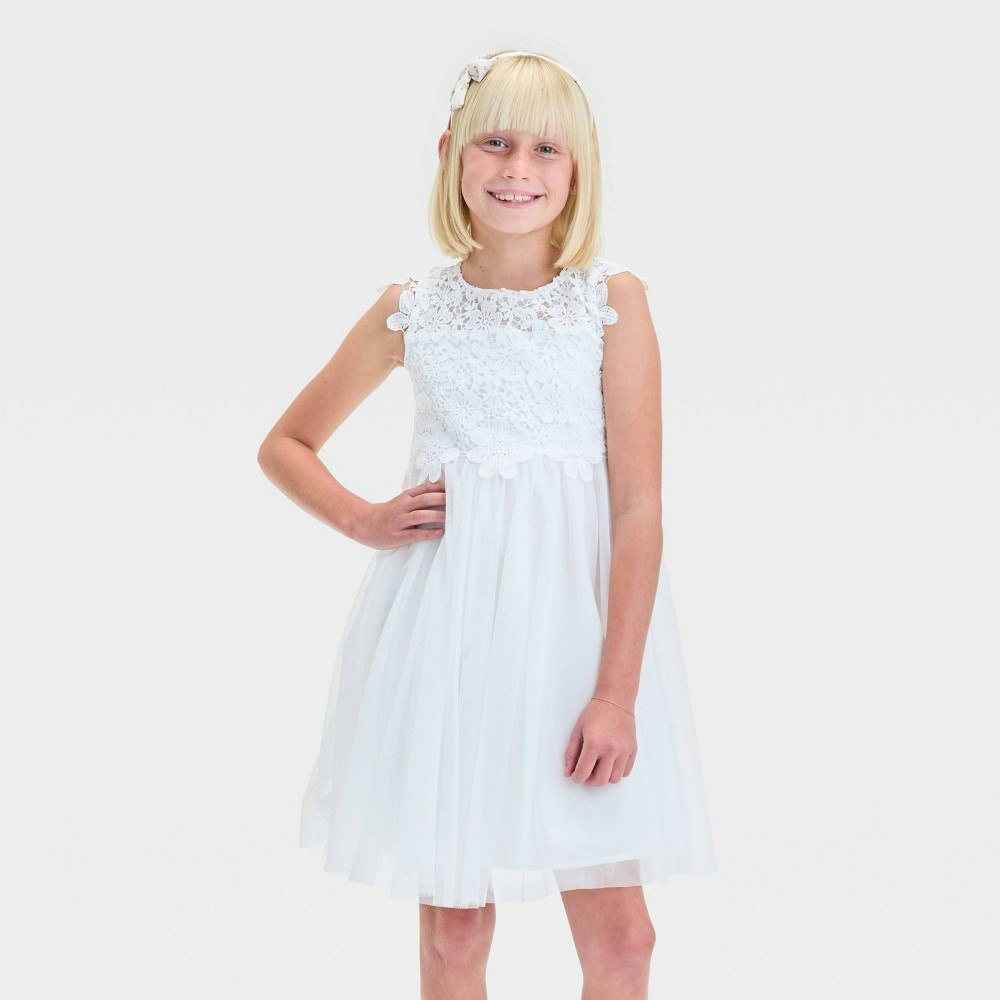 Zenzi Girls' Cap Sleeve Lace Tulle Dress: $30 Zenzi Girls' Cap Sleeve Lace Tulle Dress: $30