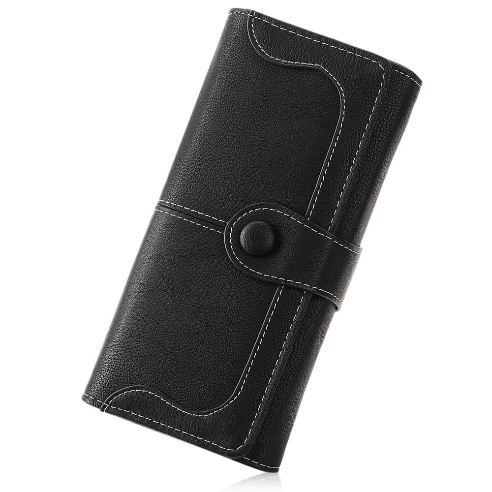 Goiacii Women's RFID Blocking Leather Clutch Wallet: $16.80