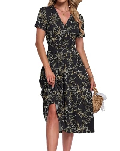 Auselily Women's Floral V-Neck A-Line Dress: $29.74 Auselily Women's Floral V-Neck A-Line Dress: $29.74
