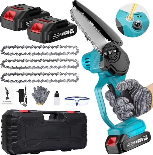 6-Inch Cordless Mini Chainsaw 2-Battery 3-Chain Kit: $49.98