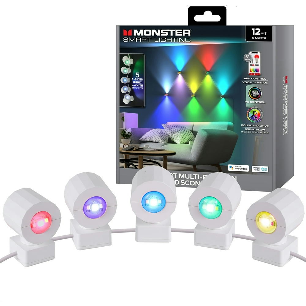 Monster 12-Foot Multi-Position Dual-Sided RGB LED Sconce Light: $29.24 Monster 12-Foot Multi-Position Dual-Sided RGB LED Sconce Light: $29.24