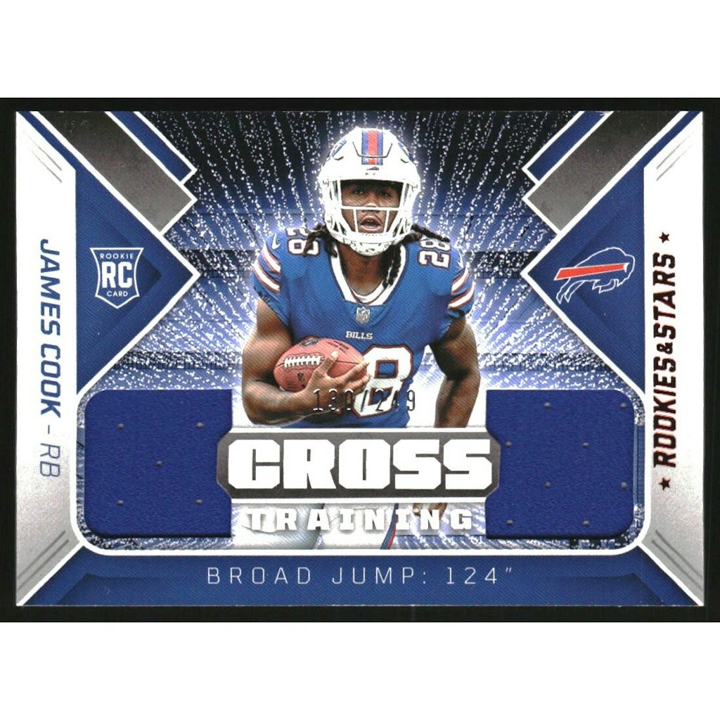 2022 Rookies and Stars Cross Training Materials James Cook #8 Trading Card: $10.80 2022 Rookies and Stars Cross Training Materials James Cook #8 Trading Card: $10.80