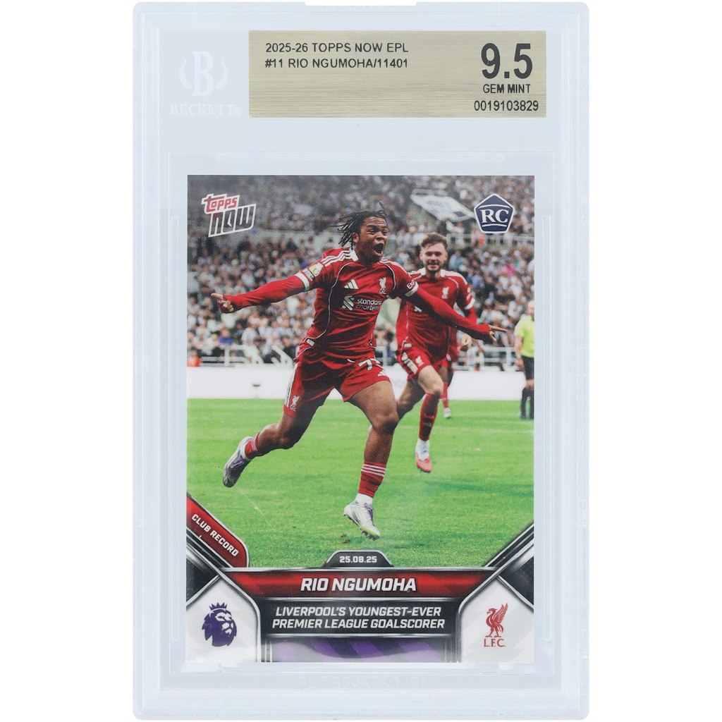 Rio Ngumoha 2025-26 Topps Now Liverpool Rookie Card BGS 9.5: $49.99 Rio Ngumoha 2025-26 Topps Now Liverpool Rookie Card BGS 9.5: $49.99