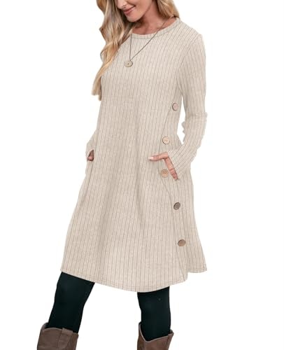 Ofeefan Women's Long Sleeve Tunic Sweater Dress: $19.98 Ofeefan Women's Long Sleeve Tunic Sweater Dress: $19.98