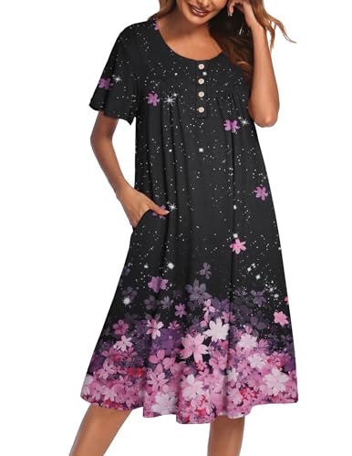 Ekouaer Women's Short Sleeve House Dress: $16.13