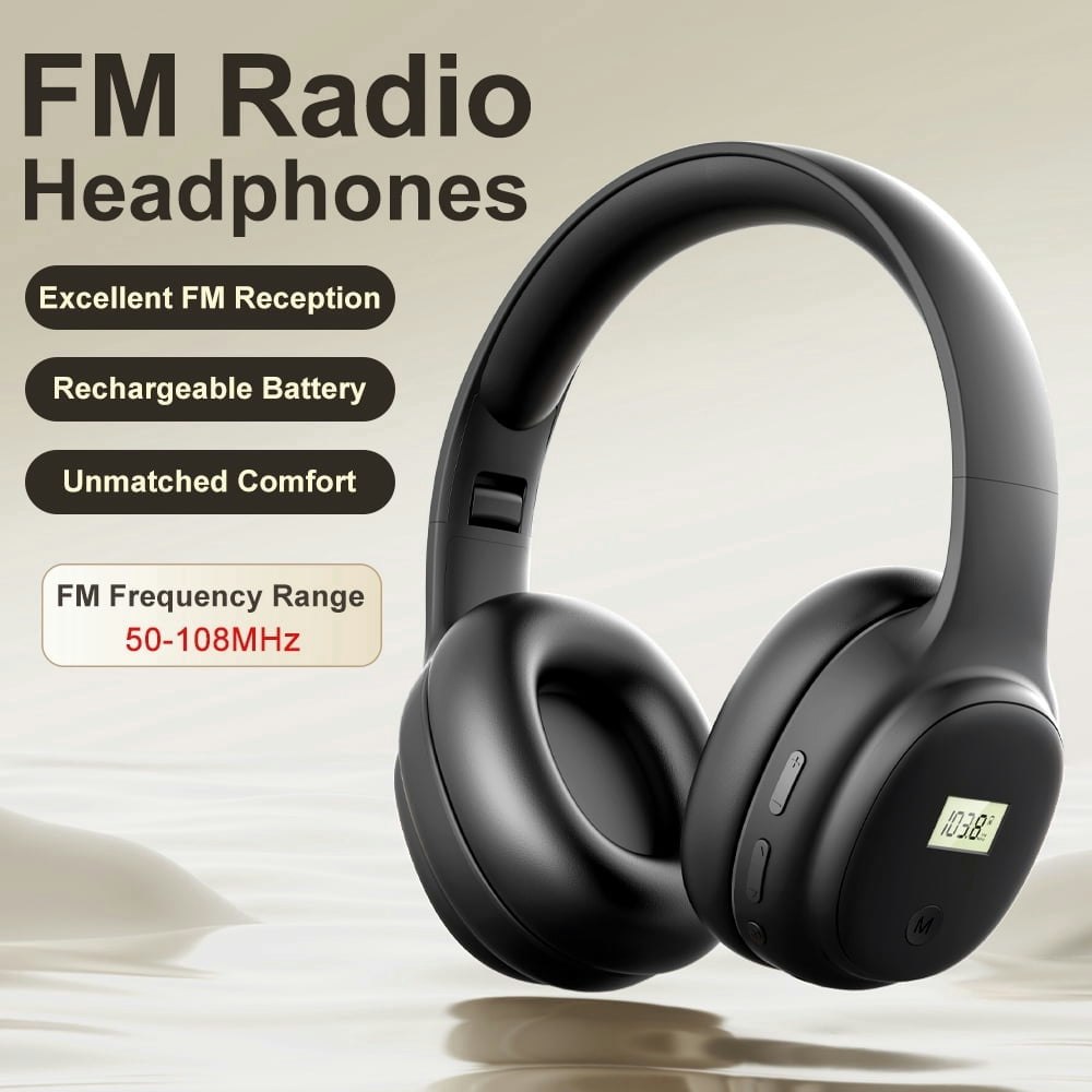 Umutoo Rechargeable FM Radio Over-Ear Headphones: $18.92