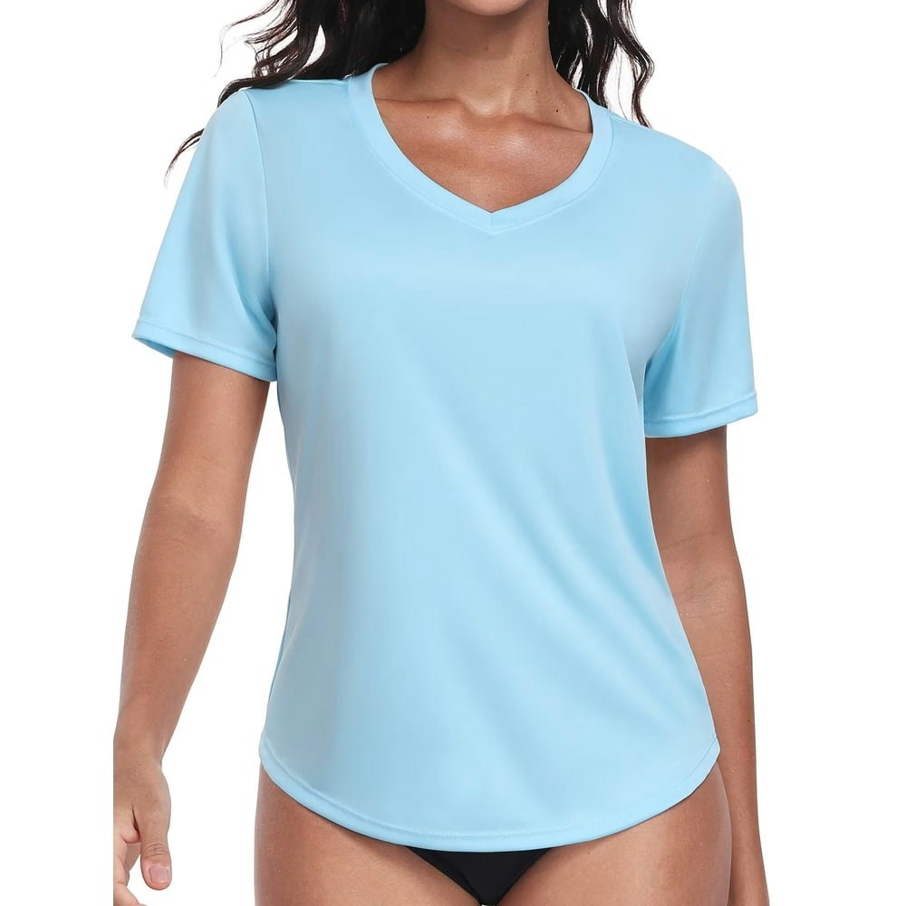 Charmo Women's Short Sleeve UPF 50+ Sun Protection Rash Guard: $13.99 Charmo Women's Short Sleeve UPF 50+ Sun Protection Rash Guard: $13.99