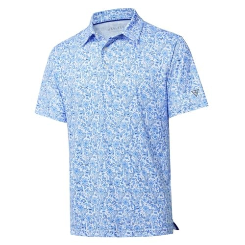 Men's Dry Fit Performance Moisture Wicking Paisley Polo Shirt: $19.93