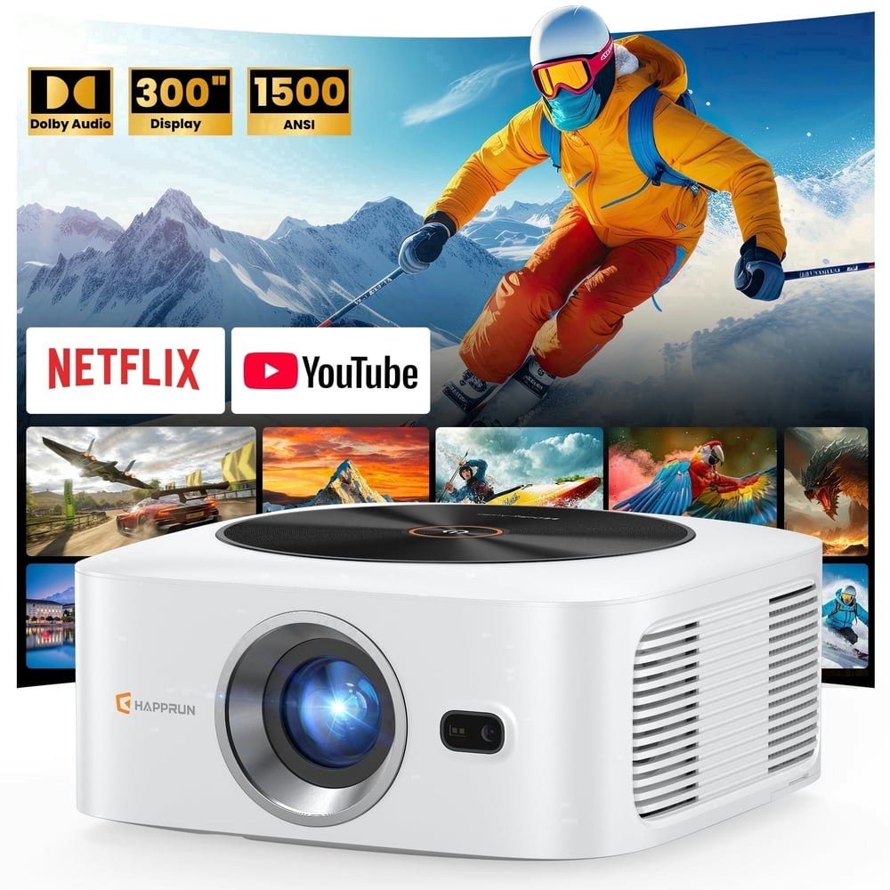 Happrun 1,500 ANSI Lumens 4K Smart Projector: $279.97 Happrun 1,500 ANSI Lumens 4K Smart Projector: $279.97