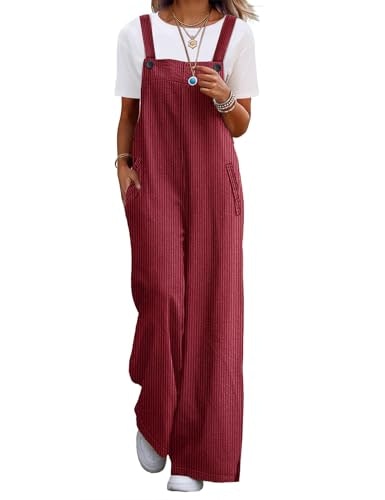 Yesno Casual Corduroy Wide Leg Overalls for Women: $33.99
