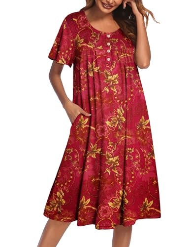 Ekouaer Women's Short Sleeve House Dress: $18.97