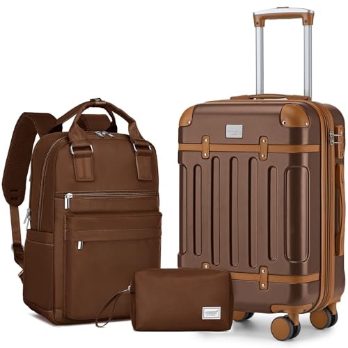 Larvender 3-Piece Expandable Carry-on Luggage Set: $84.98