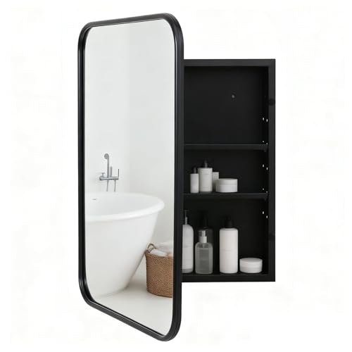 Viwilii 16x24-inch Rounded Rectangle Brushed Metal Medicine Cabinet: $118.99