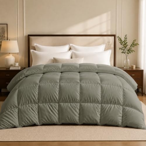 All Season Goose Feather Down Fiber Comforter Queen Sage Green: $58.49 All Season Goose Feather Down Fiber Comforter Queen Sage Green: $58.49