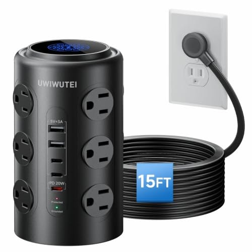 15-Foot Tower Power Strip with 20W USB-C Port: $33.99 15-Foot Tower Power Strip with 20W USB-C Port: $33.99