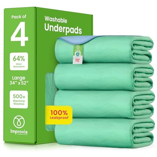 Improvia 34" x 52" Washable Underpads 4-Pack: $29.99