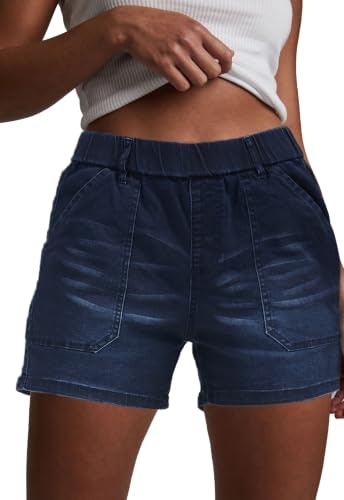 Women's High-Waisted Tummy Control Striped Jean Shorts: $16.99 Women's High-Waisted Tummy Control Striped Jean Shorts: $16.99