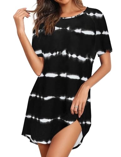 Ekouaer Women's Short Sleeve Sleep Shirt: $12.97 Ekouaer Women's Short Sleeve Sleep Shirt: $12.97